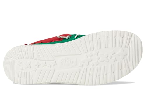 HEYDUDE Men's Wally Holiday Elf Green/Red Loafer Flat3