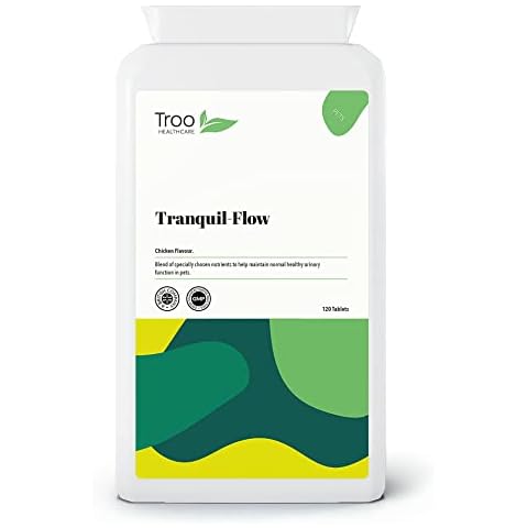 Tranquil-Flow 120 Tablets - Urinary and Kidney Support for Pets - Advanced Daily Supplement with D-Mannose , Cranberry , Marshmallow Root and More to Support Normal Bladder Function in Dogs and Cats Cover