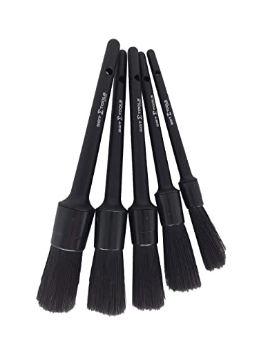 Kit Com 5 Pincéis de Detalhamento Automotivo Interno Não Risca a Superfície Cabo em PP Sigma Tools