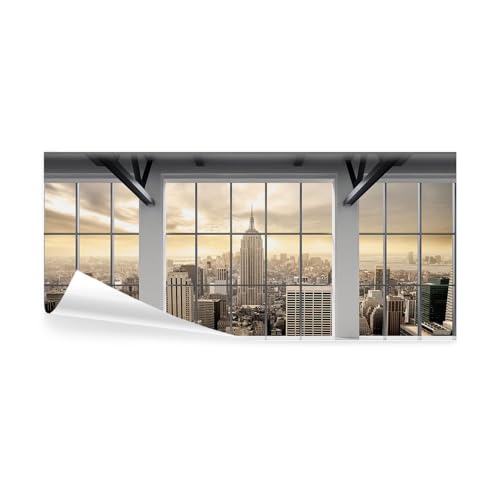 decomonkey Fototapete Fenster New York 550x250 cm Eckfototapete Design...