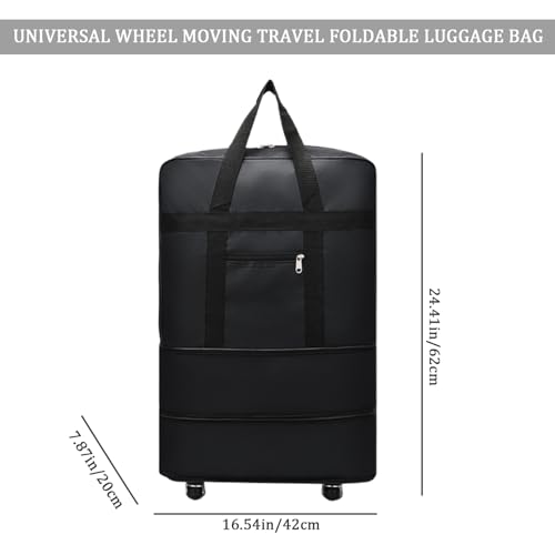 24 Inch Medium Duffle Bag with Wheels Foldable Duffle Bag for Travel with Handle Shoulder Strap Oxford Cloth Waterproof Rolling Duffle Bag s foldable duffle bag2