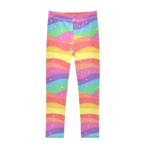 KLL LGBT Glitter Rainbow Pride Flag Little Girls Cotton Leggings Fashion Full Length Activewear Running