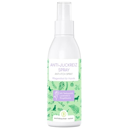 Spray antipicores para Perros - para Pieles secas con picores y ácaros - Nutre, favorece y regenera 100% Ingredientes Activos de Origen Vegetal - con Aceite de árbol de té y Lavanda, 200ml
