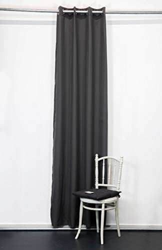 Today 257308 Rideau à œillets Polyester Canon de fusil/Gris Anthracite 140 x 260 cm