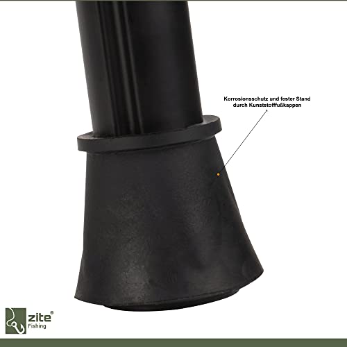 Zite Fishing Bivvy-Table Angeltisch – Zelt-Tisch mit Transport-Tasche für Karpfen-Angler Camping & Mehr - Boilie-Table Klappbar & Höhenverstellbar - Angel Tisch, Angeltisch klappbar
