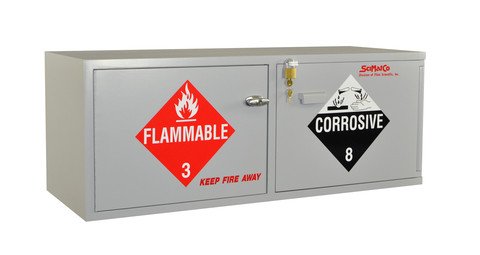 Flinn Scientific, Inc. SC2063 Stak-a-Cab Combination Acid/Flammables, Self-Closing Door on the Flammables Side