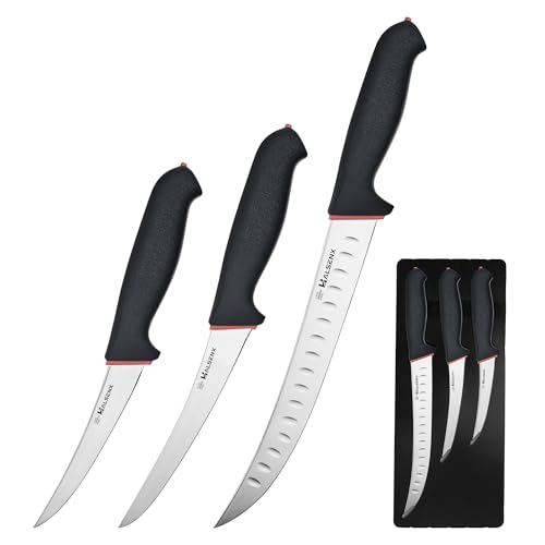 HALSENX 3PCS Butcher Knife Set