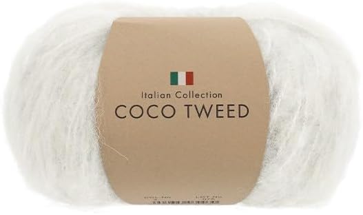 ユザワヤ Yuzawaya Coco Tweed Yarn, Light Bulky Weight, 46% Alpaca 36% Nylon 15% Viscose 3% Polyester, Made in Italy, 1 Skein (50g), 136 Yards (125m), Color 3 - Italian Collection