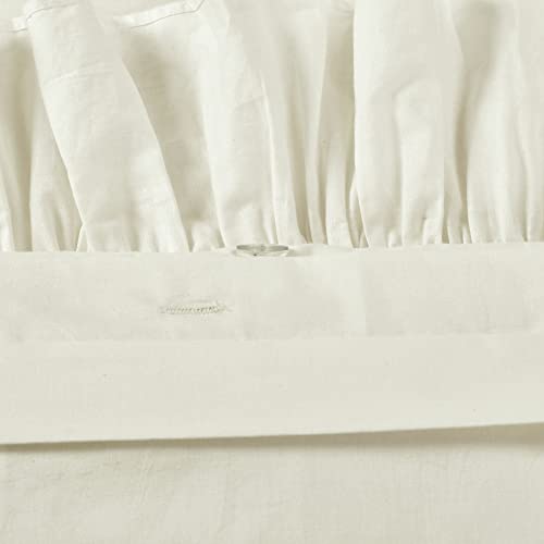 Image of Lush Decor Reyna Ruffle Cotton Duvet Cover Set 3 Piece Set King, Ivory - King Size Bedding Set - Cream Duvet King - Ruffled Bedding - Coquette Decor