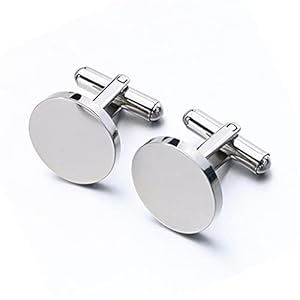 Hbao Roestvrijstalen Manchetknopen Voor Heren Bruiloft Bruidegom Klassieke Man Zakelijke Manchetknopen Blanco Manchetknopen voor Heren (Size : Square)