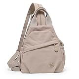 [TIKHJ] 大容量のカジュアルなレディースチェストシンプルな通勤用多機能ショルダーメッセンジャー、軽量多機能学生用バック (ベージュ)