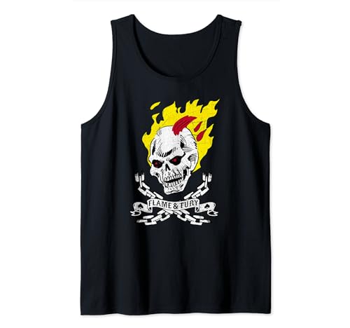 Débardeur Ghost Rider imprimé graphique original style tatouage rock