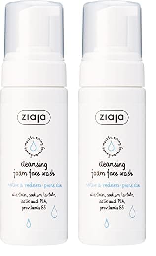 Ziaja Limpiador Facial en Espuma para Pieles Sensibles y Propensas Al Enrojecimiento 150ml (Paquete de 2)