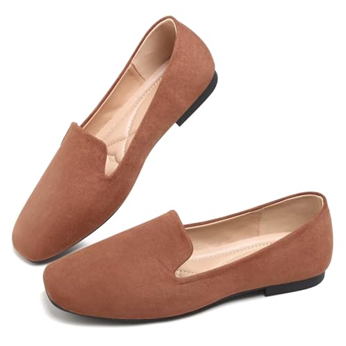 Image of Dear Time Women's Flats Comfortable Slip On Ballet Flats Soft Solid Casual Shoes