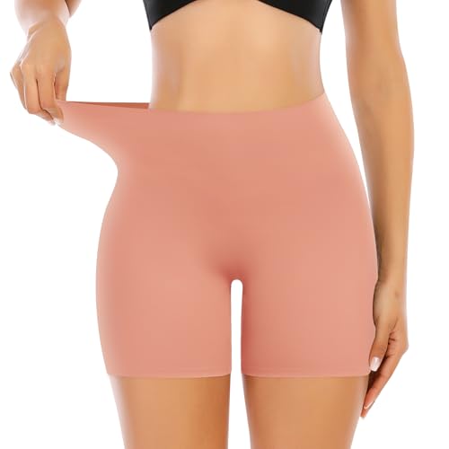 Image of Werena Seamless Slip Shorts for Women Under Dress Shaping Boyshorts Panties Tummy Control Shapewear