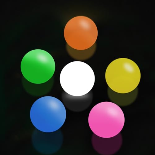 6 Pcs Glow in The Dark Sticky Balls, Squishy Ball That Stick to The Ceiling, Stress Relieving Balls for Adults, Washable Squeeze Toys, Stocking Stuffers for Teens Gifts