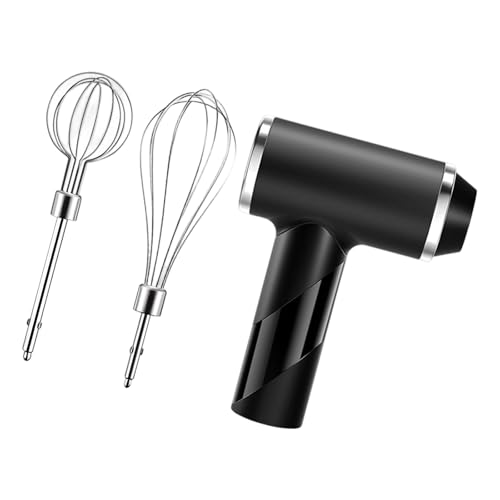INSEOWI Batidora de mano ergonómica de 800 mAh, batería de 3 velocidades, incluye accesorios, tareas de cocina, batidora de mano portátil