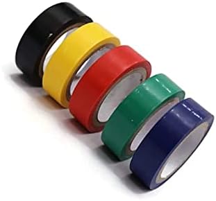 Jyoti Self Adhesive Pvc Electrical Insulation Tape (Black-1,Red-1,Blue-1,Yellow-1, Green-1, |Mix Color Each-1|, 16Mmx7Mx0.125Mm) |Set Of 5 Rolls