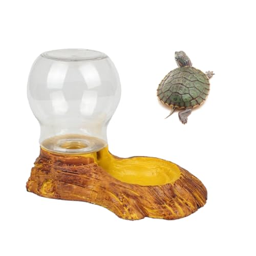 HOLIDYOYO Automated Pet Water Feeder for Reptiles Turtle Basin Easy Durable Resin Craft