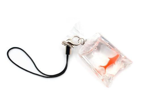 Miniblings Goldfish Bag Mobile Cell Phone Charm Pendant Cellphone Fish Aquarium