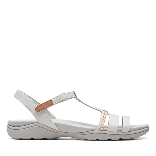 Clarks Amanda Tealite, Sandalias deportivas Mujer, Piel Blanca, 39 EU
