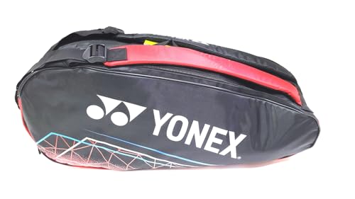 Image of YONEX ACE2 Badminton Racquet Kit Bag | Durable Sports Racket Bag with Spacious Compartments | Lightweight & Comfortable Carry (Jet Black /Poinciana)