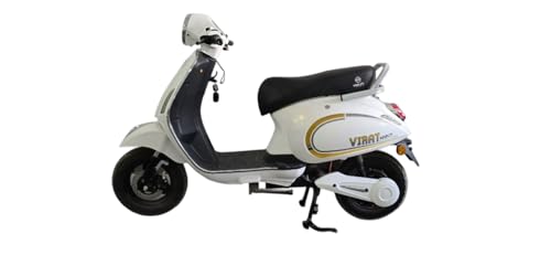 Image of Virat Electric Scooter, Non RTO, 70-150 km Range per Charge, Fast Charging (White)