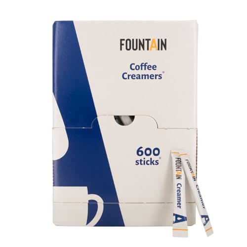 Fountain – Bustine di latte in polvere – Monodosi da 2,5 g in una scatola dispenser – per una tazza di caffè o tè – 2,5 g × 600 bustine