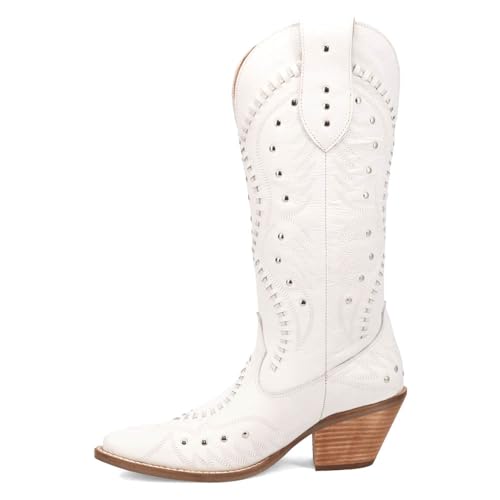 Dingo Women's Pretty N' Pink Embroidered Studded Snip Toe Pull O Western Boot3