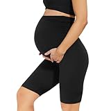 AMIYOYO Umstandsleggings Kurz Umstandsmode Umstandshose Sommer für Schwangere High Waist Blickdicht Elastische Damen Schwangerschaftsleggings