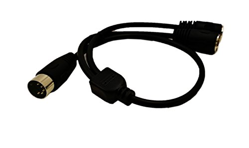 SinLoon DIN 5-Pin Splitter Y Adapter MIDI Cable, MIDI 5 Pin Male to Dual 2 x DIN-5 Female Extension Audio Cable (D5P M-2F,0.5meter)