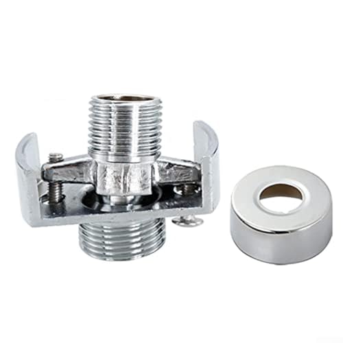 Wasserhahnadapter aus Messing, verstellbarer Einlassrohrwinkel und Abstand von 0–40 °, für gebogene Rohre und verdeckte Duscharmaturen (1)