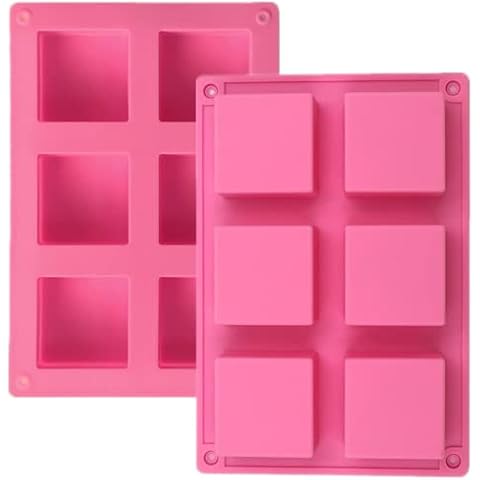 2 Pieces Square Soap Mold Small Silicone Soap Making Tool Multifunction Silicon Cake Mould Square Candy Tray Cover