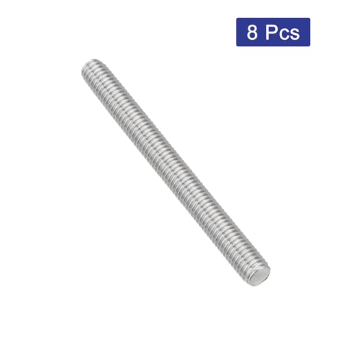QUARKZMAN 8 Stück Gewindestangen, M8 x 80mm, 304 Edelstahl, Gewindestab mit metrischem Vollgewinde, M8-1.25 Gewindestift für Möbel- und Maschinenmontage