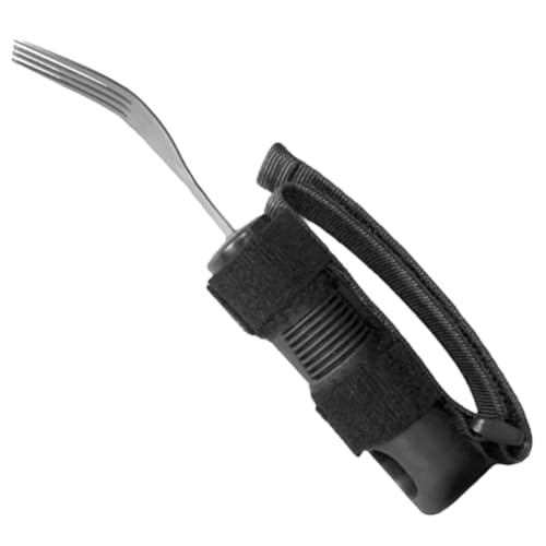 PLAFOPE アンチシェイクフォーク 大人 グリップ アダプティブ キャップ スキッド 防振フォークカトラリー 者フォーク 適応器具 プラスチック、ステンレス、 Black