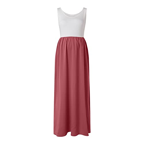 Ropa de maternidad para mujeres embarazadas, informal, sin mangas, estampado a rayas, camisetas de lactancia materna, Rojo sandía, M