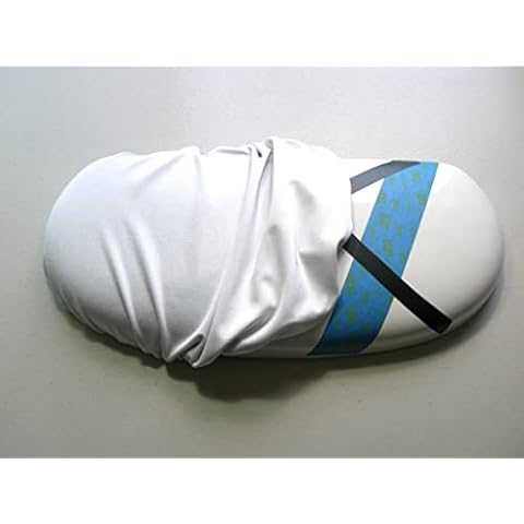 Spandex single Fabric Cover Lid for hiding a cracked, broken toilet TANK - HandMade in USA (White with touch of Gray) Cover