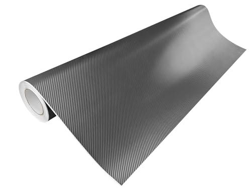 DecoMeister Vinilo Fibra de Carbono 100x50 cm   Película Adhesiva para Automóviles, Termoformable y Anti Burbujas   Lámina de Carbono Impermeable para Exterior e Interior, Protección UV   3D Grafito