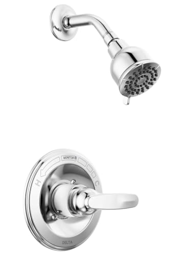 Delta Foundations 13 Series 2-Spray Shower Faucet Set Chrome Shower Head and Handle Set Valve Trim Kit Chrome BT13210 (Valve Not Included)