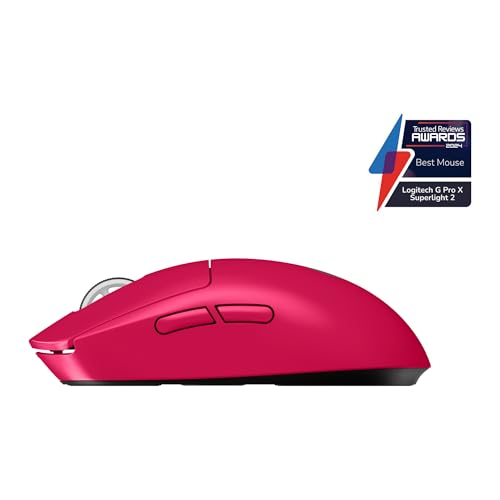 Image of Logitech G PRO X SUPERLIGHT 2 LIGHTSPEED Wireless Gaming Mouse, Lightweight, LIGHTFORCE Hybrid Switches, HERO 2 Sensor, 32,000 DPI, 5 Programmable Buttons, USB-C Charging, PC & Mac - Magenta