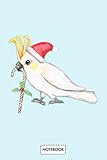 Sulphur Crested Cockatoo Christmas Style Notebook: Matte Finish Cover, Journal, Lined College Ruled...