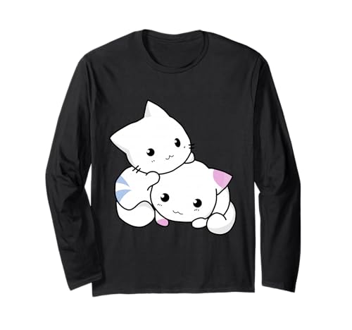 Maglietta con Gatto da Donna, Uomo, Bambino, Divertente, Maglietta Giapponese, Regalo Maglia a Manica