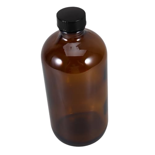 ROMISBABA Empty Refillable Glass Bottle 500ml Lab Reagent Bottle Chemical Storage Container Secure Lid Sturdy Constructi