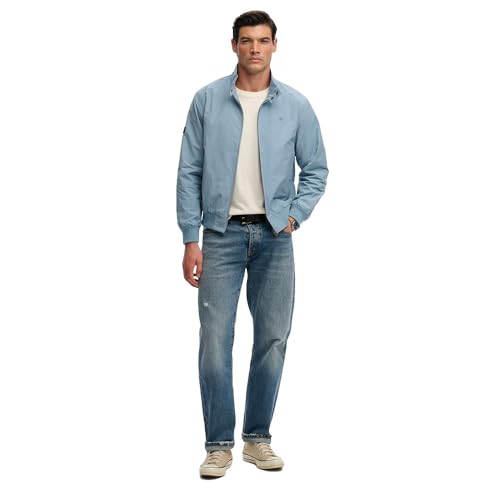 SUPERDRY Classic Harrington Jacket Abrigo, China Blue, XXL Unisex Adulto