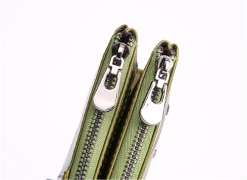 Wallet Large Capacity Multiple Card Slots Hidden Buckle Coin Purse Retro Simple Long Wallet(Green)4