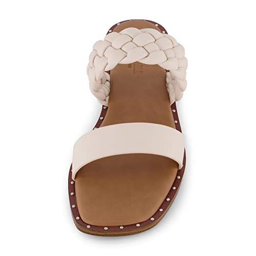 CUSHIONAIRE Varro Two Strap Flat Braided Sandals for Women 2025- Slip-On Dressy Womens Sandals with Memory Foam3