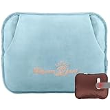 Great Home JP 湯たんぽ ゆたんぽ 充電式【大きめサイズ&保温ポケット型デザイン】エコ湯タンポ 5~15H長時間保温 充電器 電気湯たんぽ 過熱防止機能 柔らかく温かいなカバー付き 洗濯OK 暖房器具 省エネ お腹周り/背中/指先/足元 あったかグッズ 防寒グッズ 冷え対策 安全PSE認証 ギフト用として人気 祝い クリスマス プレゼント (ブルー Lサイズ)