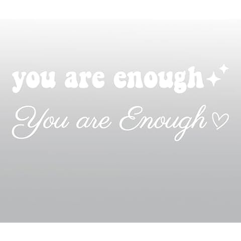 thovorrnl Inspirational Vinyl Stickers for Car, You are Enough Wall Mirror Decals Stickers, Positive Art Bathroom Wall Sayings Wallpaper for Living Room Bedroom Home Decoration (White) Cover