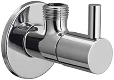 JAGGER Turbo Brass Chrome Disk Angle Cocke with Flange and Teflon Tape (Silver, 1)