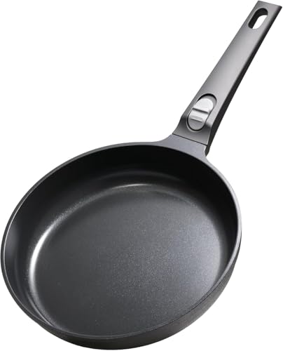 USELUCK 9.5 Inch Nonstick Frying Pan with Detachable Handle, Non Toxic Ceramic Skillet for Cooking, Induction Cookware with Removable Handle, Dishwasher & Oven Safe, PFAS PFOA & PTFE Free, Black